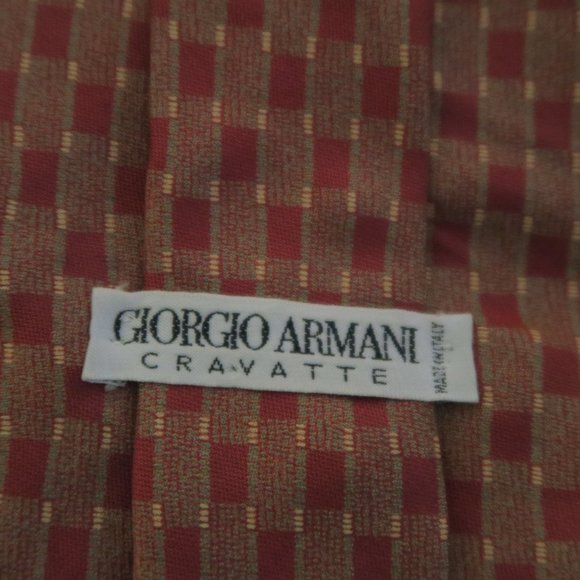 VTG Giorgio Armani Cravatte Diamond Silk Rayon Tie - Picture 5 of 7
